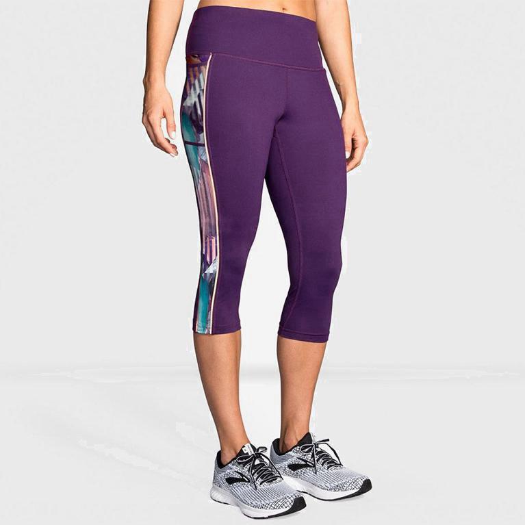 Brooks Greenlight Capri Löparbyxor Dam 643705-OCQ Lila